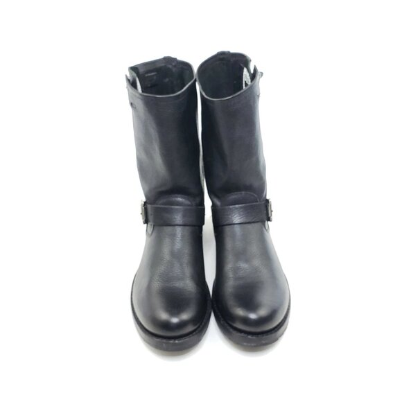 Frye Engineer Moto Biker Mid Calf Harness Boots Black Leather Womens Size 10B - Picture 3 of 12